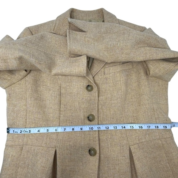 Talbots Women’s Pastel Yellow Pleated Button 100% Wool Blazer Women’s Size 1X - Picture 14 of 16